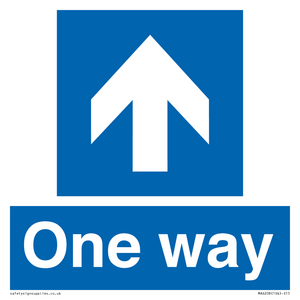 One way with up directional arrow